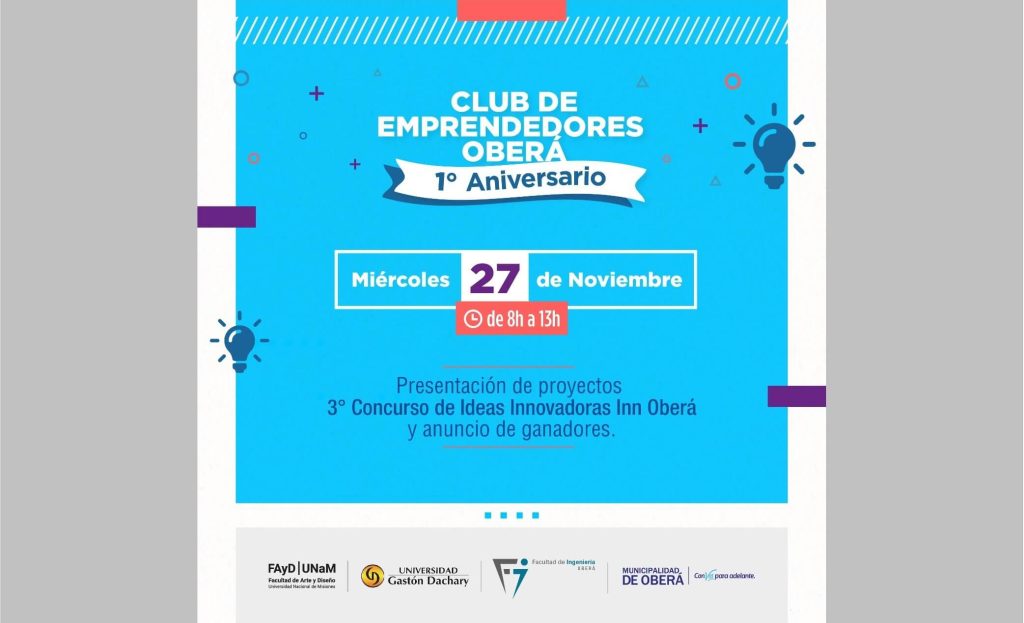 El Club de Emprendedores presentará los proyectos del 3° Concurso “Ideas Innovadoras”