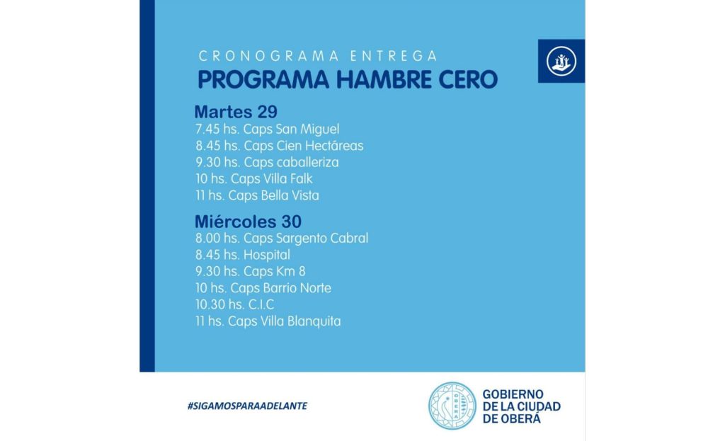 Entrega de kits del programa Hambre Cero