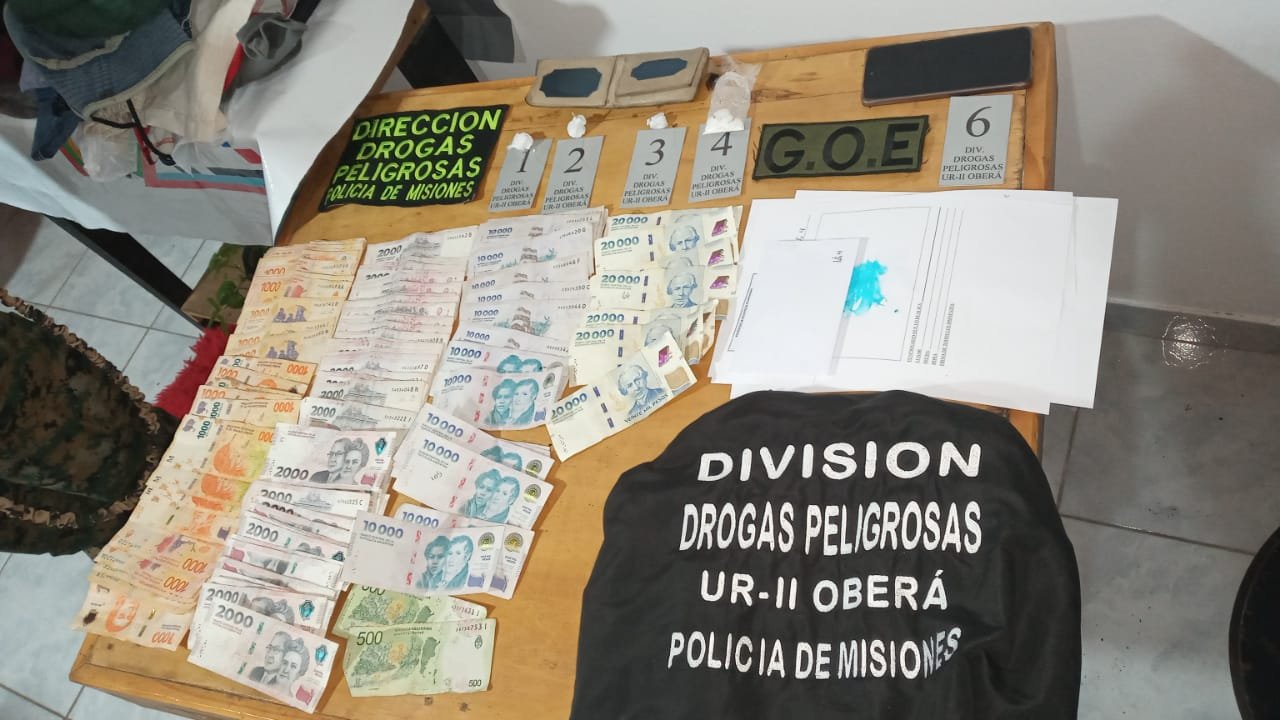 Nueve detenidos y más de medio kilo de cocaína secuestrado tras siete allanamientos en Oberá y Alvear